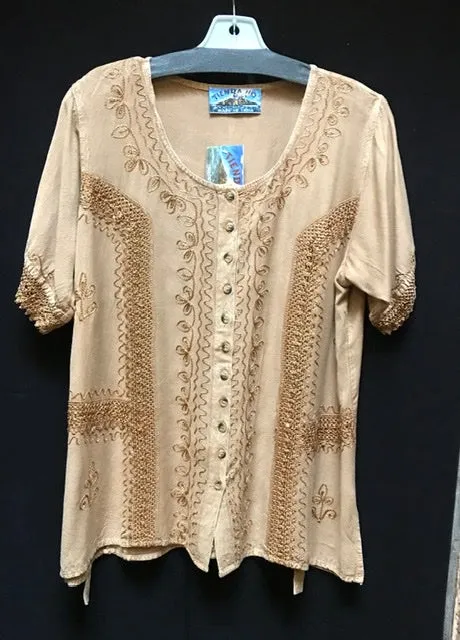 TIENDA HO 7034 EMBROIDERED RAYON TOP