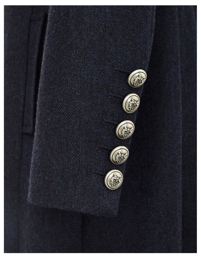 Trench Coat - Long Navy Coat - Pure Wool - 25% OFF