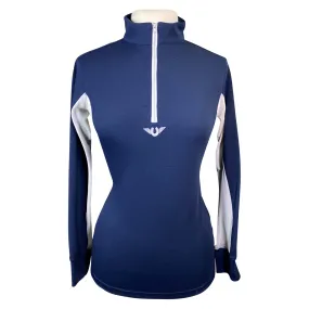 TuffRider Ventilated Technical Long Sleeve Shirt in Navy/White - Women's XS