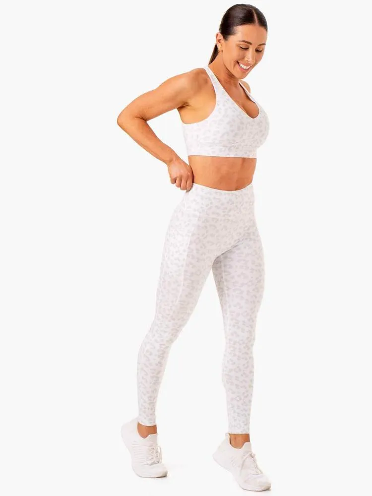 ULTRA HIGH WAISTED FULL LENGTH LEGGINGS SNOW LEOPARD