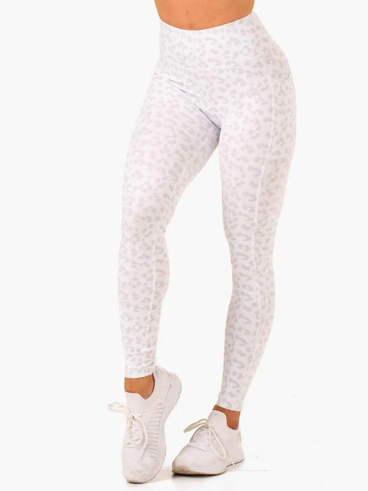 ULTRA HIGH WAISTED FULL LENGTH LEGGINGS SNOW LEOPARD