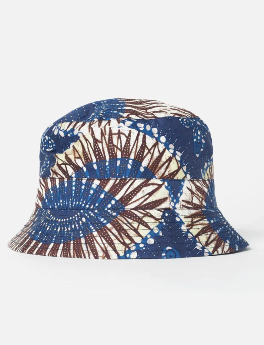 Universal Works Navy Hokkoh Print Bucket Hat