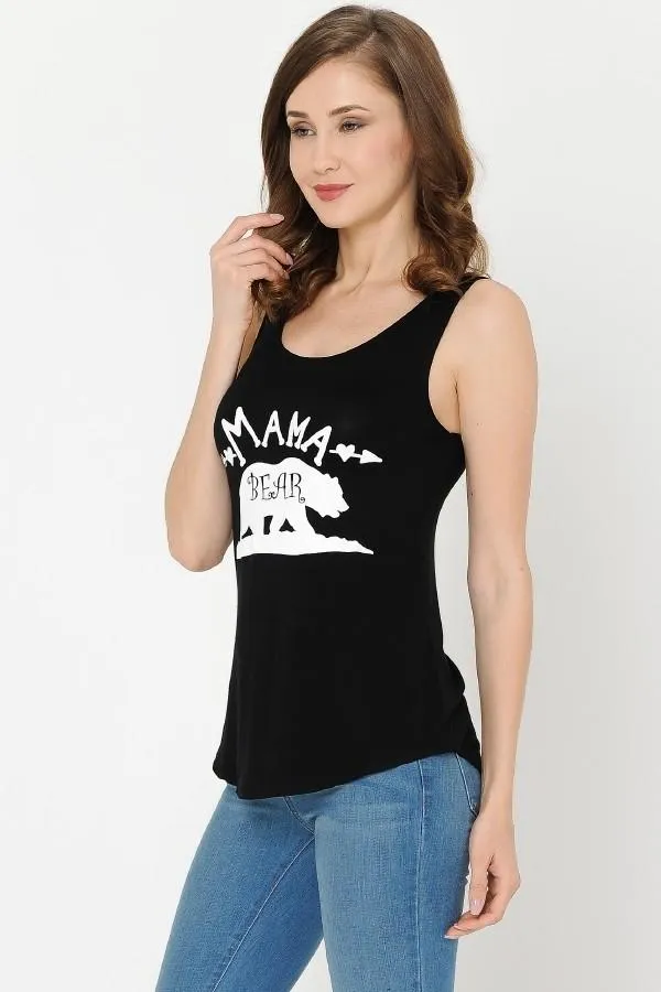 Womens Mama Bear Tank Top | Graphic Print Plus Shirt