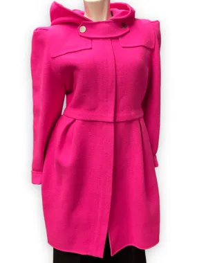 Y2K Fall 2009 Marc Jacobs Hot Pink Hooded Wool Coat Size S