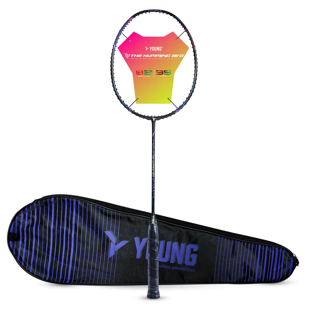 Young The Humming Bird Badminton Racket (Unstrung) | Black/Blue/Red